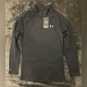 NEW Men's Under Armour Packaged Base 4.0 1/4 Zip Black Pullover Small